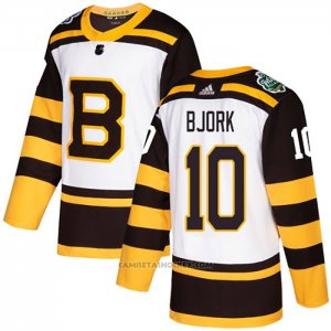 Camiseta Hockey Boston Bruins 10 Anders Bjork Autentico 2019 Winter Classic Blanco