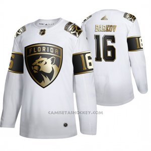 Camiseta Hockey Florida Panthers Aleksander Barkov Golden Edition Autentico Blanco