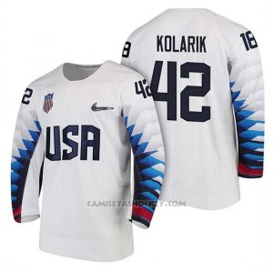 Camiseta USA Team Hockey 2018 Olympic Chad Kolarik 2018 Olympic Blanco