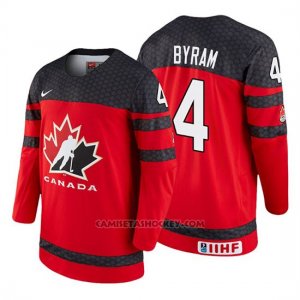 Camiseta Canada Team Bowen Byram 2018 Iihf World Championship Jugador Rojo