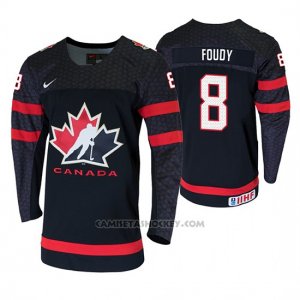 Camiseta Hockey Canada Liam Foudy 2020 IIHF World Junior Championship Negro
