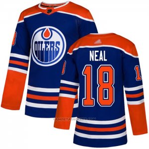 Camiseta Hockey Edmonton Oilers 18 James Neal Alterno Autentico Azul