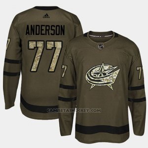 Camiseta Columbus Blue Jackets Josh Anderson Camo Salute To Service