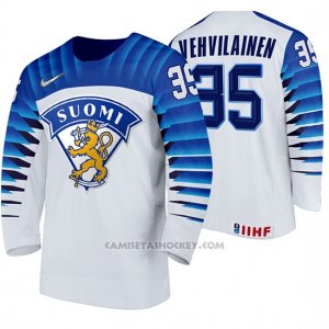 Camiseta Hockey Finlandia Veini Vehvilainen Home 2020 IIHF World Championship Blanco