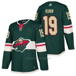 Camiseta Hockey Hombre Autentico Minnesota Wild 19 Luke Kunin Home 2018 Verde