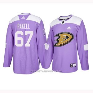 Camiseta Hockey Hombre Anaheim Ducks 67 Rickard Rakell Violeta