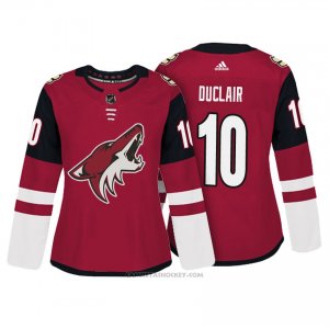 Camiseta Hockey Mujer Arizona Coyotes 10 Anthony Duclair Rojo Autentico Jugador