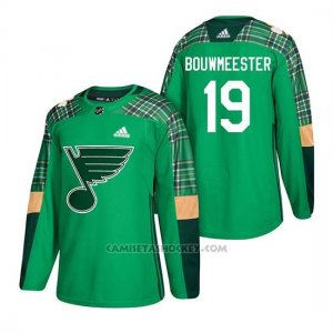 Camiseta St. Louis Blues Jay Bouwmeester 2018 St. Patrick's Day Verde