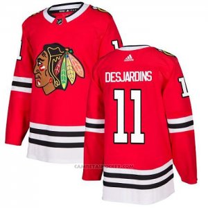 Camiseta Hockey Chicago Blackhawks 11 Andrew Desjardins Primera Autentico Rojo