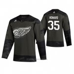 Camiseta Hockey Detroit Red Wings Jimmy Howard 2019 Veterans Day Camuflaje