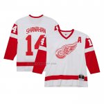 Camiseta Hockey Detroit Red Wings Brendan Shanahan Mitchell & Ness 2001-02 Alterno Captain Blue Line Rojo