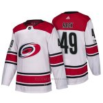 Camiseta Hockey Hombre Carolina Hurricanes 49 Victor Rask New Season Team Road 2018 Blanco