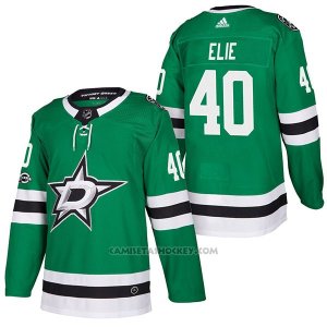 Camiseta Hockey Hombre Autentico Dallas Stars 40 Remi Elie Home 2018 Verde