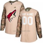 Camiseta Hockey Hombre Arizona Coyotes Camo Autentico 2017 Veterans Day Stitched Personalizada