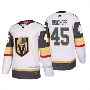 Camiseta Golden Knights Jake Bischoff Away Adidas Autentico Jugador Blanco