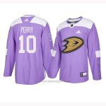 Camiseta Hockey Hombre Anaheim Ducks 10 Corey Perry Violeta