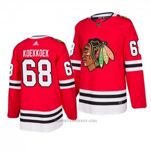 Camiseta Hockey Chicago Blackhawks 68 Slater Koekkoek 2019-20 Primera Autentico Rojo