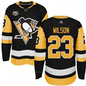 Camiseta Hockey Hombre Pittsburgh Penguins 23 Scott Wilson Negro 50 Anniversary Home Premier