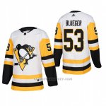 Camiseta Hockey Hombre Pittsburgh Penguins 53 Teddy Blueger Away Autentico Jugador Blanco