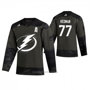 Camiseta Hockey Tampa Bay Lightning Victor Hedman 2019 Veterans Day Camuflaje