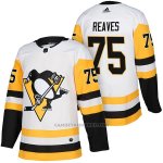 Camiseta Hockey Hombre Autentico Pittsburgh Penguins 75 Ryan Reaves Away 2018 Blanco