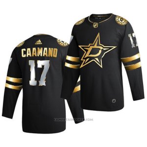 Camiseta Hockey Dallas Stars Nick Caamano Golden Edition Limited Autentico 2020-21 Negro