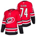 Camiseta Hockey Hombre Autentico Carolina Hurricanes 74 Jaccob Slavin Home 2018 Rojo