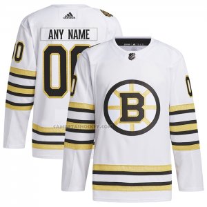 Camiseta Hockey Boston Bruins 100th Anniversary Primegreen Autentico Personalizada Blanco