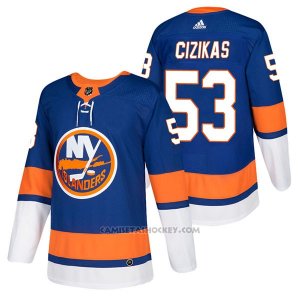 Camiseta Hockey Hombre Autentico New York Islanders 53 Casey Cizikas Home 2018 Azul