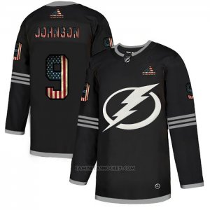 Camiseta Hockey Tampa Bay Lightning Tyler Johnson 2020 USA Flag Negro