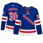 Camiseta Hockey Mujer New York Rangers 30 Henrik Lundqvist Azul Adizero Jugador Home