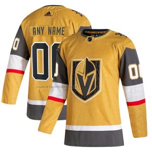 Camiseta Hockey Vegas Golden Knights Personalizada Alterno Autentico 2020-21 Oro