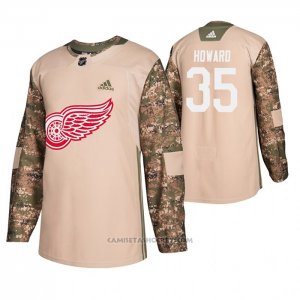 Camiseta Hockey Detroit Red Wings Jimmy Howard Veterans Day Camuflaje