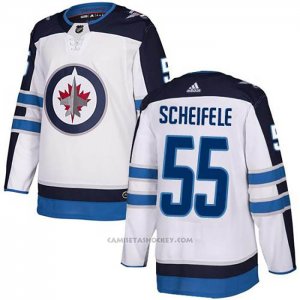 Camiseta Hockey Winnipeg Jets 55 Mark Scheifele Road Autentico Blanco