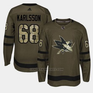 Camiseta San Jose Sharks Melker Karlsson Camo Salute To Service