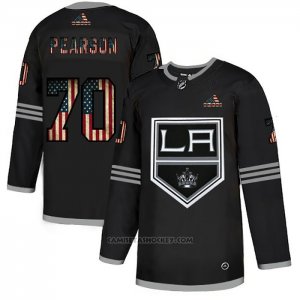 Camiseta Hockey Los Angeles Kings Tanner Pearson 2020 USA Flag Negro