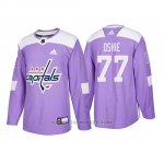 Camiseta Washington Capitals T.j. Oshie 2018 Adidas Autentico Hockey Fights Cancer Violeta