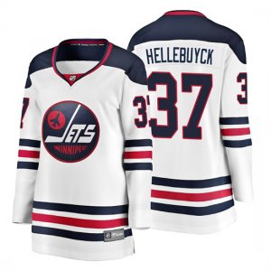 Camiseta Mujer Winnipeg Jets Connor Hellebuyck Heritage Fanatics Breakaway Blanco