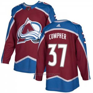 Camiseta Hockey Colorado Avalanche 37 J. T. Compher Primera Autentico Rojo