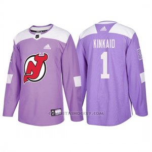Camiseta New Jersey Devils Keith Kinkaid Hockey Fights Cancer Violeta