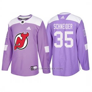 Camiseta New Jersey Devils Cory Schneider Hockey Fights Cancer Violeta