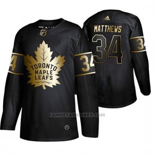 Camiseta Hockey Toronto Maple Leafs Auston Matthews Golden Edition Autentico Negro