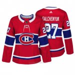 Camiseta Hockey Mujer Montreal Canadiens 27 Alex Galchenyuk Rojo Autentico Jugador
