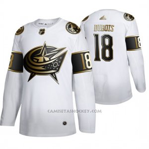 Camiseta Hockey Columbus Blue Jackets Pierre Luc Dubois Golden Edition Autentico Blanco