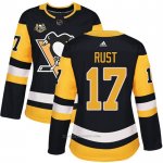Camiseta Hockey Mujer Pittsburgh Penguins 17 Bryan Rust Negro 50 Anniversary Home Premier