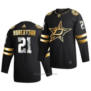 Camiseta Hockey Dallas Stars Jason Robertson Golden Edition Limited Autentico 2020-21 Negro