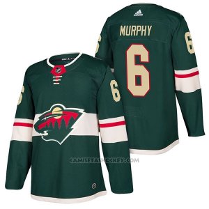 Camiseta Hockey Hombre Autentico Minnesota Wild 6 Ryan Murphy Home 2018 Verde