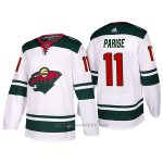 Camiseta Hockey Hombre Minnesota Wild 11 Zach Parise Away 2017-2018 Blanco