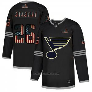 Camiseta Hockey St. Louis Blues Paul Stastny 2020 USA Flag Negro