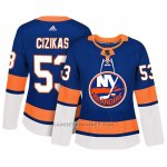 Camiseta Mujer New York Islanders 53 Casey Cizikas Adizero Jugador Home Azul